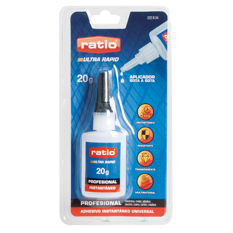 ADHESIVO CIANOCRILATO 20G RATIO REF. 222B34
